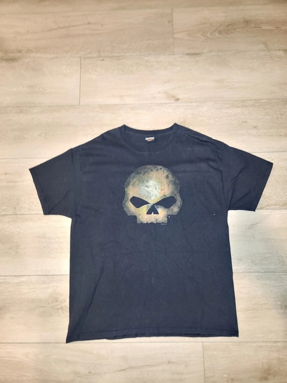 Vintage Y2K Black Harley Davidson Graphic Skull T-Shirt Men's Size Large Good Co